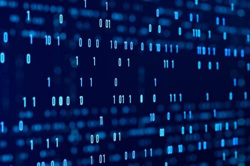 Illustration af data i form af ettaller og nuller.