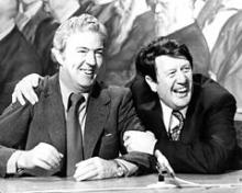 Kommunisten Knud Jespersen og Erhardt Jakobsen fra Centrumdemokraterne blev valgt ind i Folketinget ved jordskredsvalget i 1973.