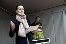 Event på Rådhuspladsen torsdag den 9. oktober 2014 om madspil. Blandt talerne var miljøminister Kirsten Brosbøl og overborgmester Frank Jensen.