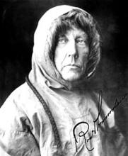 Polarforsker Roald Amundsen fotograferet i Oslo efter hjemkomsten fra sin vellykkede sydpolsekspedition i 1911.
