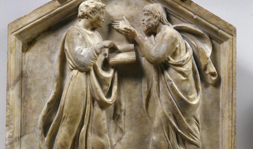 Relief af Platon og Arstoteles